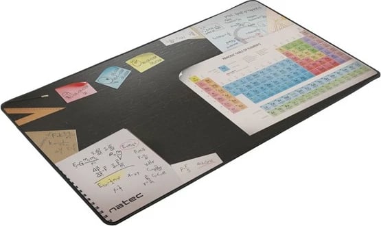 Mauspad Natec Science Maxi NPO-1456, 800x400mm, Dekorativ, Zi/Bardhë