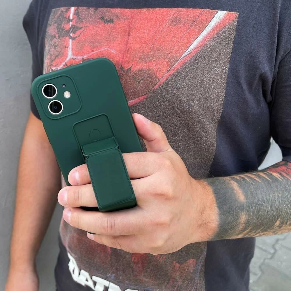 Mbështjellës silikon Wozinsky Kickstand Case për iPhone 13 Pro Max, e verdhë