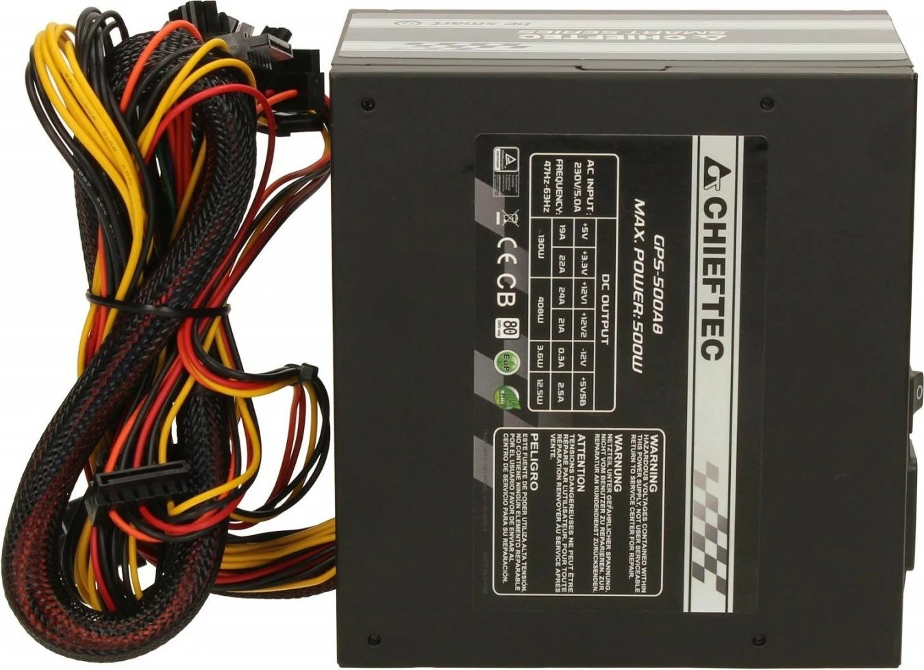 Kasë Chieftec GPS-500A8, 500W, e zezë