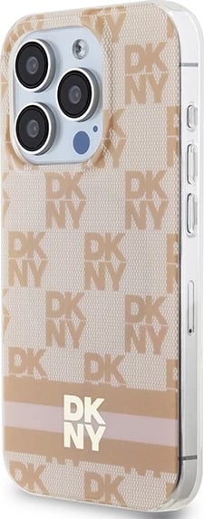 Mbështjellës DKNY IML Checkered Mono Pattern & Printed Stripes MagSafe për iPhone 13 Pro Max, rozë