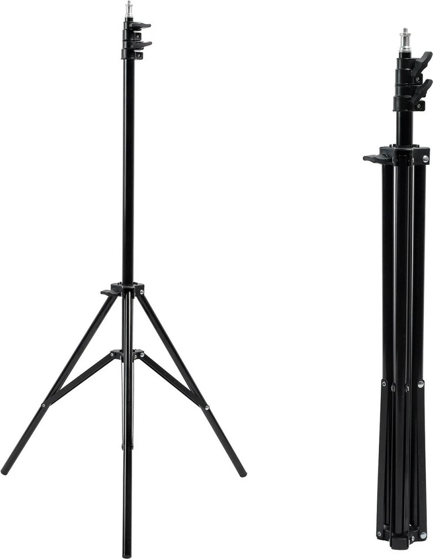 Stativ për lampë unazore LED, Maclean MC-163, lartësi 62-190 cm, ngarkesë 3 kg, 12" kompatibilitet MCE612/MCE612B, i zi