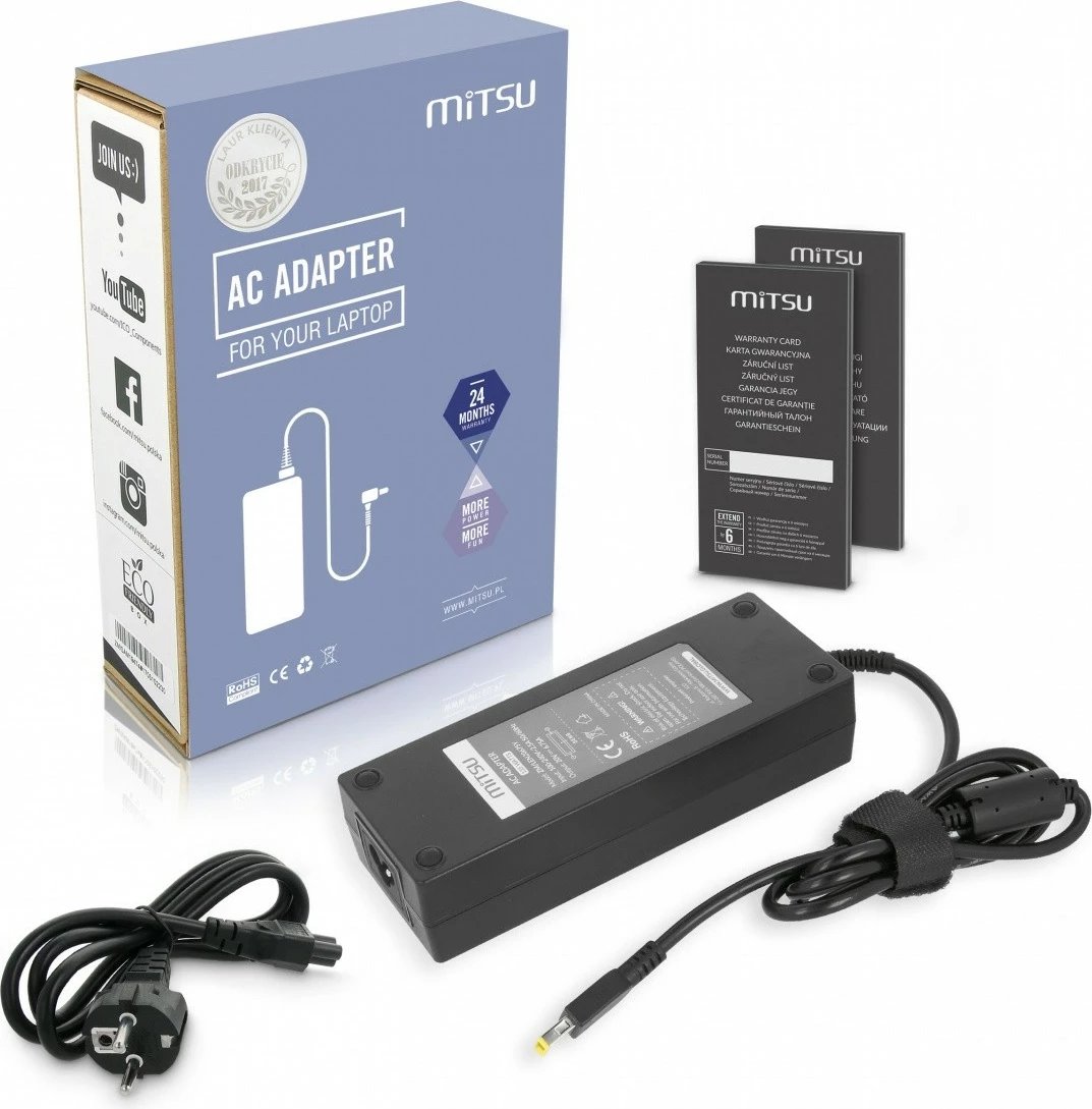 Kasë rryme Mitsu ZM/LEN20675Y për Lenovo, 135W, 20V, 6.75A, 11x4.5mm, e zezë