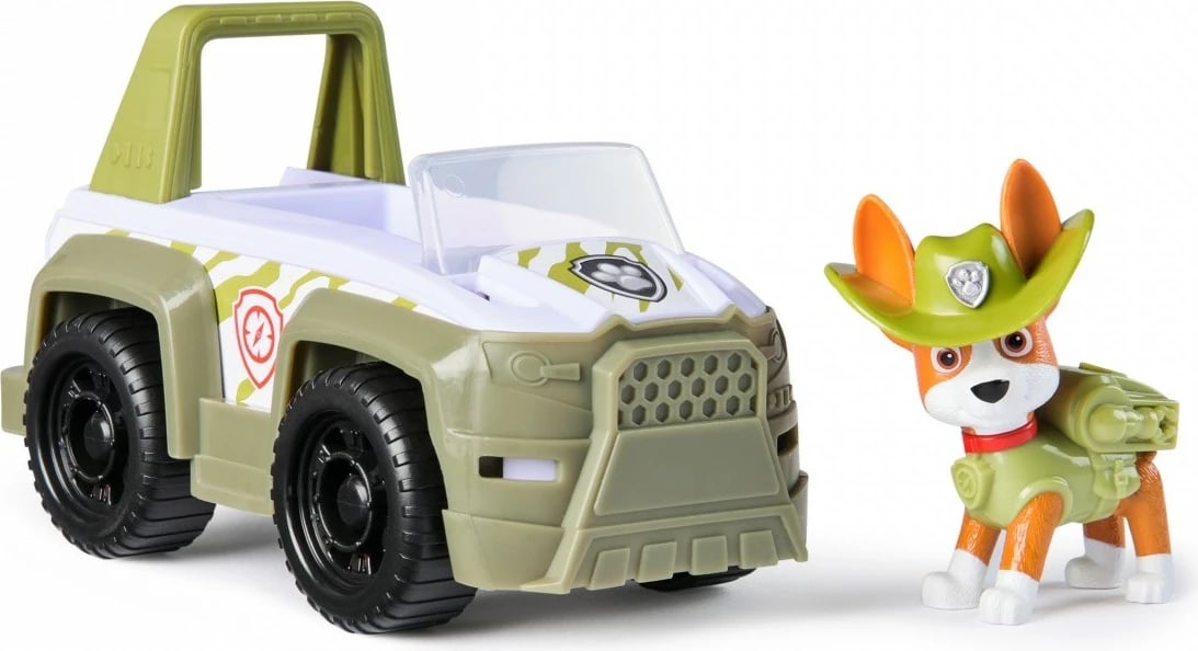 Lodër Paw Patrol Spin Master Tracker Jungle Cruiser, plastikë, e gjelbër/e bardhë