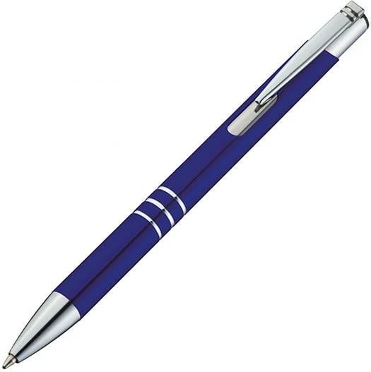 Stilolaps metalik MACMA H14.2xØ1cm, Detaje argjendi, Blu