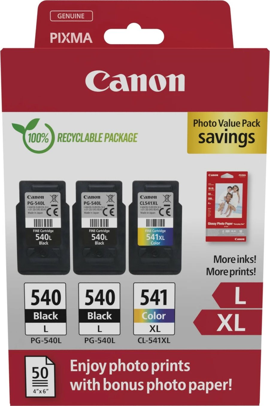 Toner Canon 5224B015, 3 copë, Foto pako vlerë, E zezë, Cyan, Magenta, E verdhë