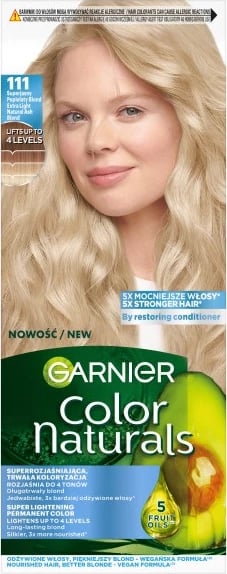 Ngjyrë për flokë për femra Garnier Color Naturals 111 Super Light Ash Blonde, 1 copë