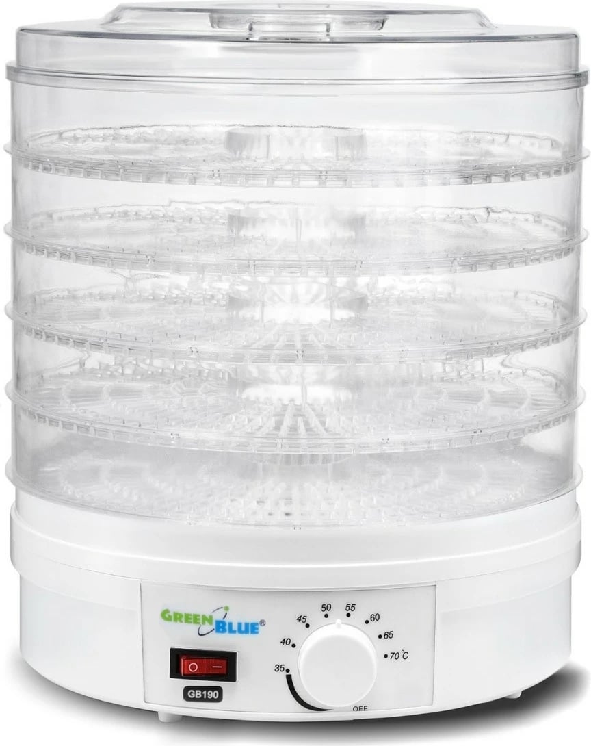 Tharëse kërpudhash, perimesh dhe frutash GreenBlue GB190, 5 tabaka, 250W, Bardhë