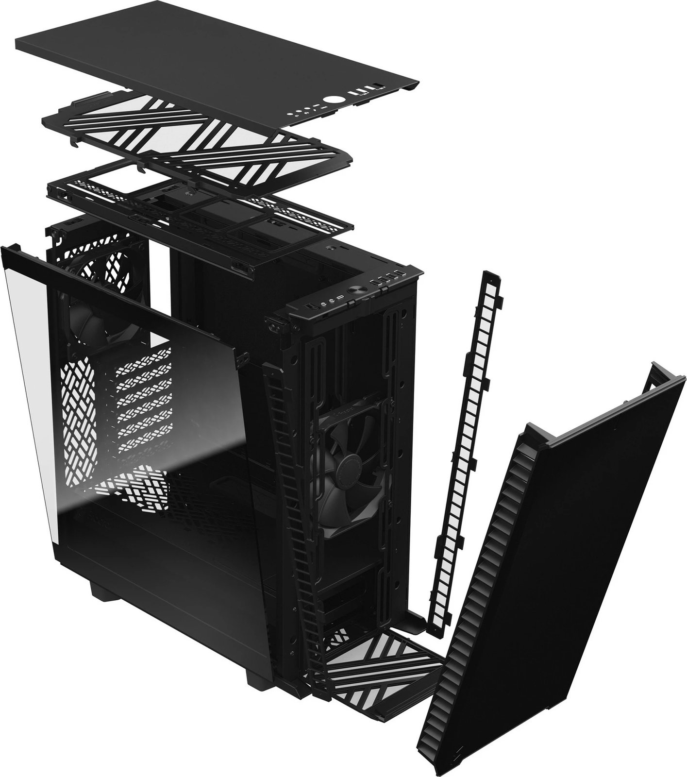 Kasë Fractal Design Define 7 Compact, Midi Tower, ATX, micro ATX, Micro-ITX, e zezë Kasë Fractal Design Define 7 Compact, Midi Tower, ATX, micro ATX, Micro-ITX, e zezë