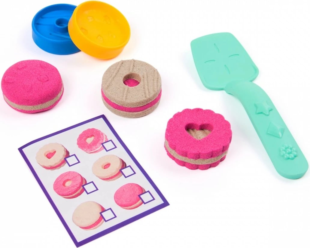 Set rërë kinetike Spin Master Kinetic Sand Cookie Set, 227g, rozë dhe kafe