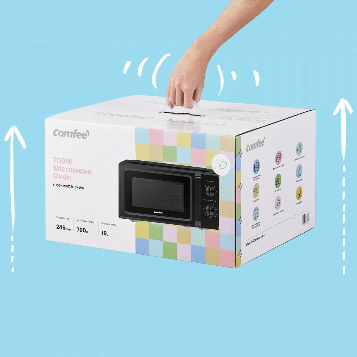 Mikrovalë Midea Comfee CMO-MP012OC-BK, 19L, e zezë