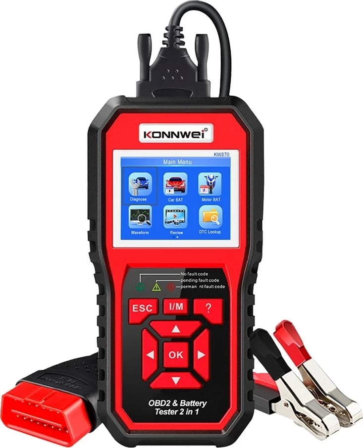 Skener OBD2 Konnwei KW870, Testues Baterie