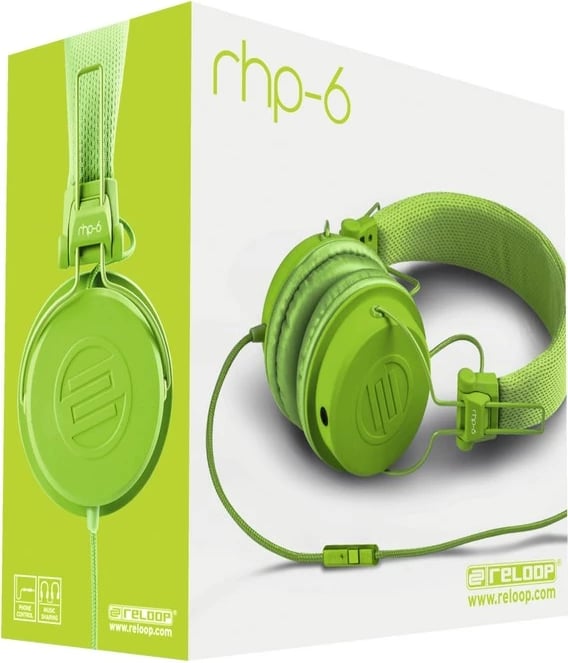 Kufje Reloop RHP-6, me kabllo, për thirrje/muzikë, Gjelbër