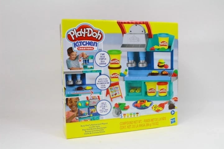 Set lojërash Play-Doh Kitchen Creations Busy Chef's Restaurant, Hasbro, Ngjyra të ndryshme