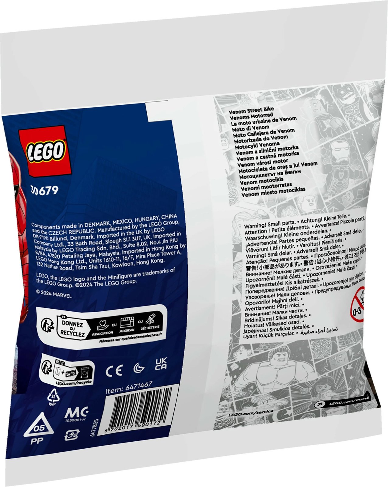 Set ndërtimi LEGO Marvel 30679 Venom Street Bike, multikolor
