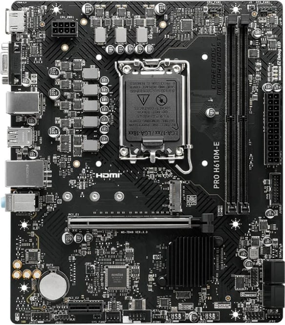Pllakë amë MSI PRO H610M-E, Intel H610, LGA 1700, micro ATX