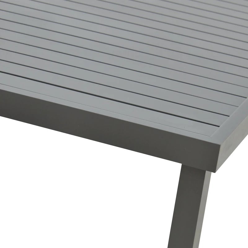 Set tavoline me karrige Naoki-Kliton A, metal i zi, alumin antracit, 150x80x74cm, 7 pjesë