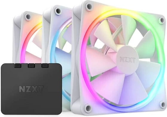 Set ventilatorë për kasë NZXT F120 RGB, 12 cm, 3 copë, Bardhë