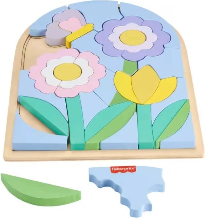 Puzzle druri për fëmijë Fisher Price HXT97, 37 pjesë, motive lule