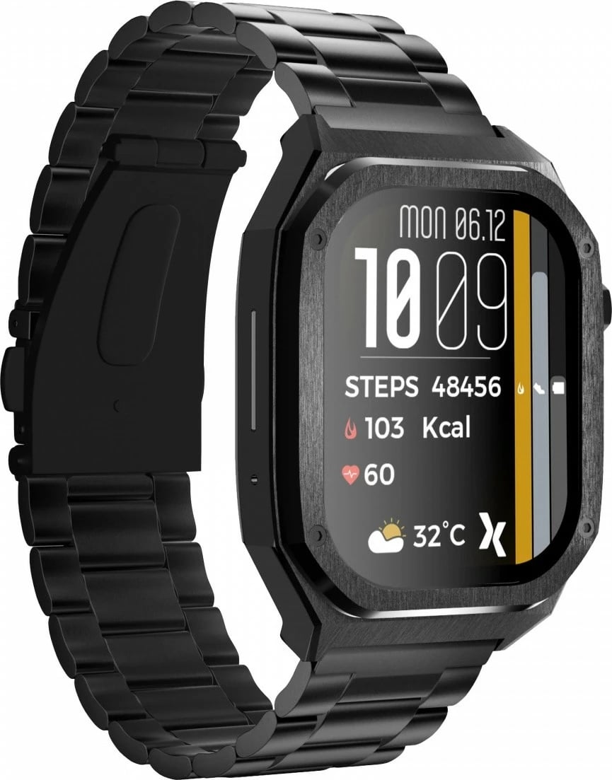 Smartwatch Maxcom FW65 Iron S, 1.91", AMOLED, 128 MB, Bluetooth, Grafit, Set me 2 rripa