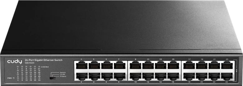 Switch Cudy GS1024, Gigabit Ethernet, Montim në rack, Ngjyrë e zezë