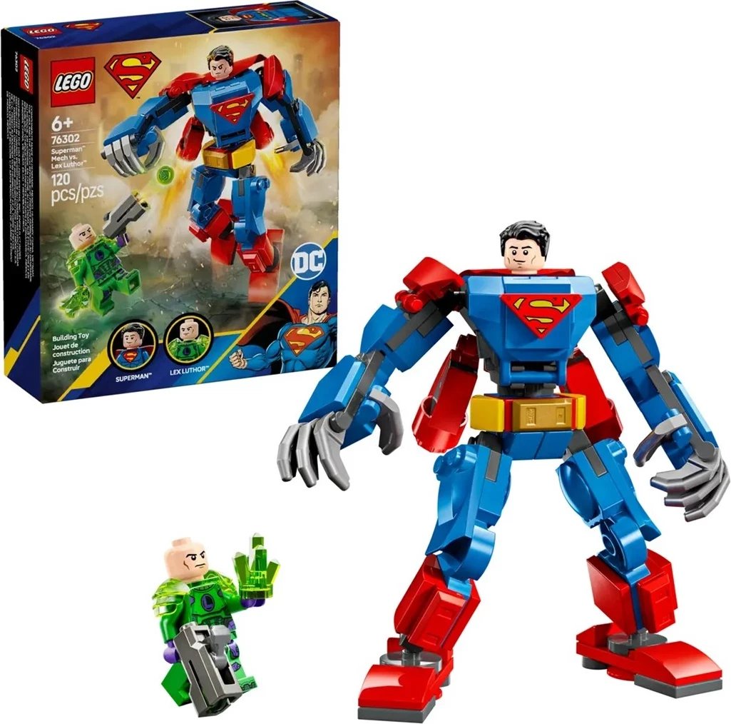 Set LEGO DC 76302 Superman Mech vs. Lex Luthor, për fëmijë 6+