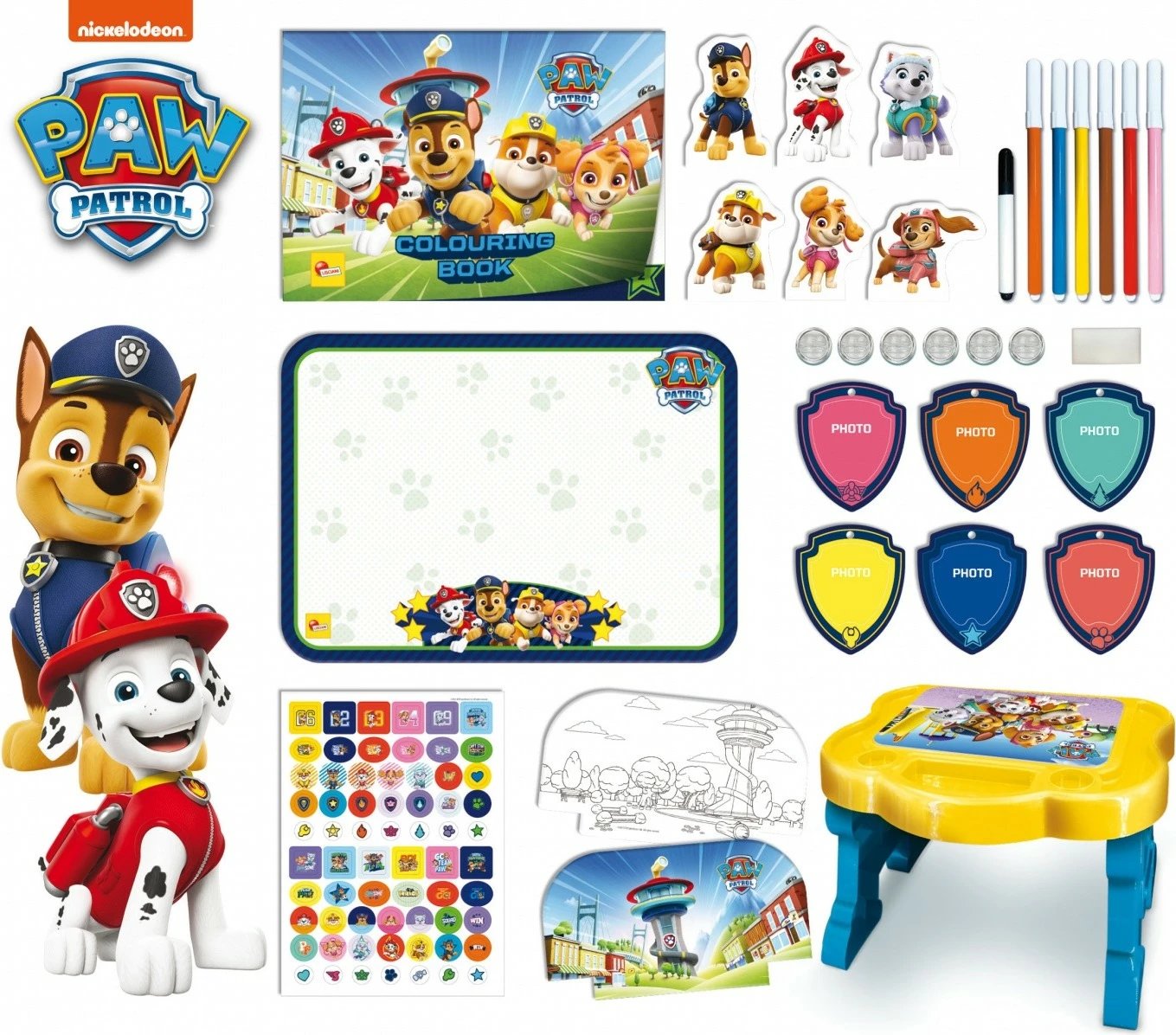 Tavolinë kreative Paw Patrol Lisciani, për fëmijë, shumëngjyrëshe, set me aktivitete