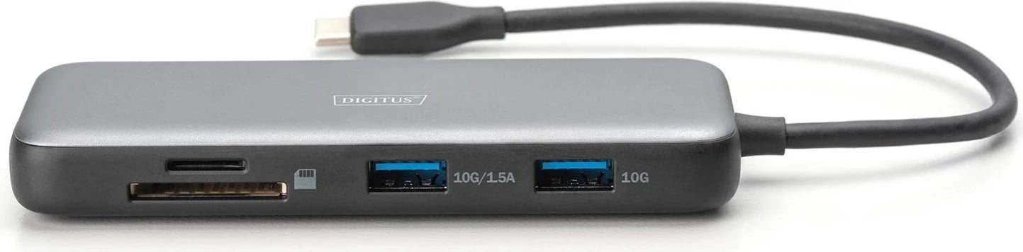 Stacion docking USB-C Digitus DA-70915, 8 porta, alumini