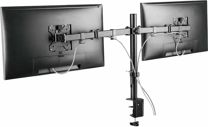 Mbajtës tavoline për dy monitorë Neomounts FPMA-D550DBLACK, i zi