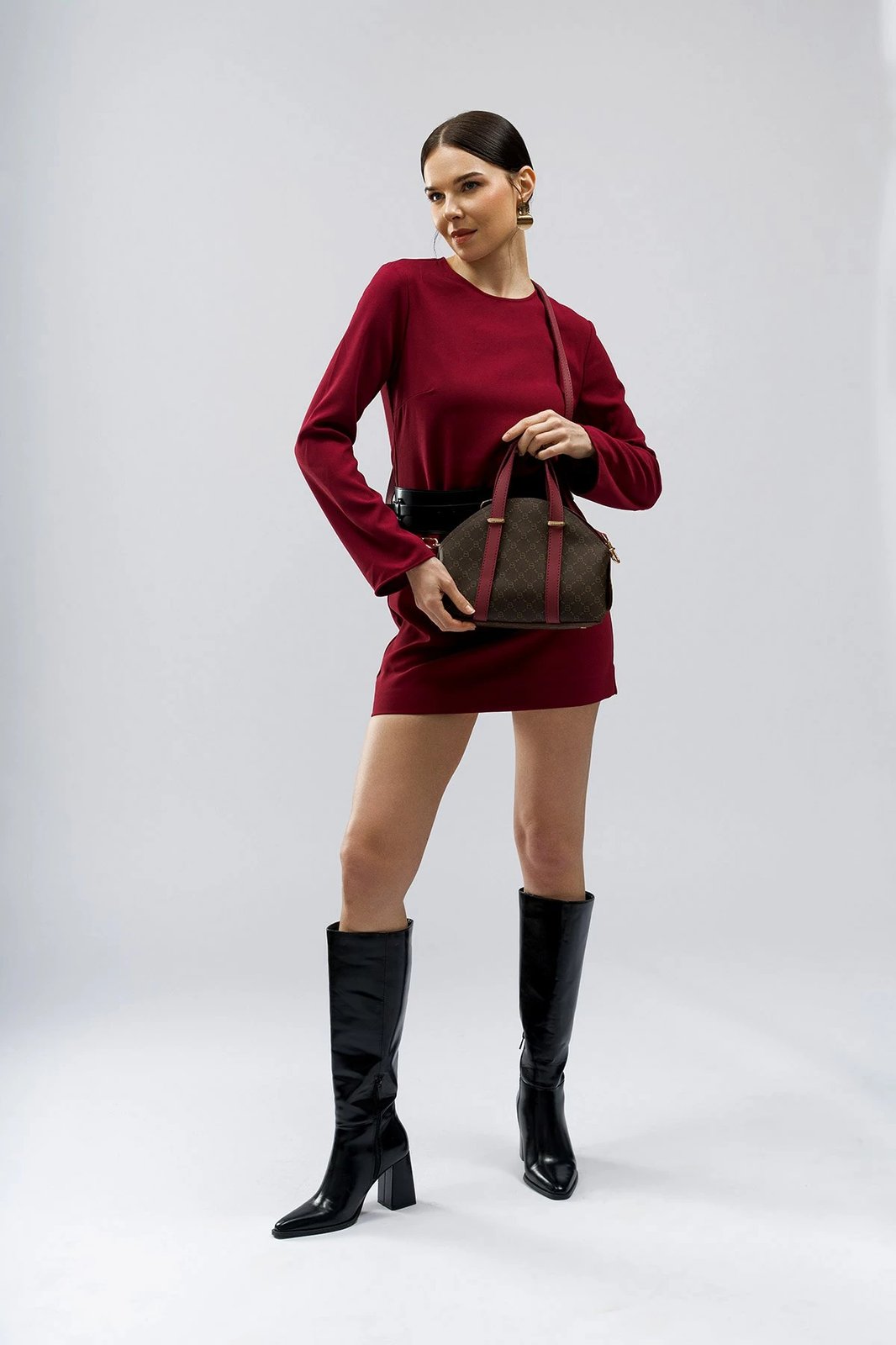 Çantë dore Lucky Bees, 1233, kafe dhe e kuqe e errët