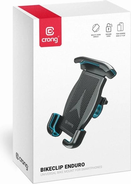 Mbajtës telefoni CRONG Bikeclip Enduro për biçikletë/motoçikletë, për telefona 4.7-6.8", e zezë