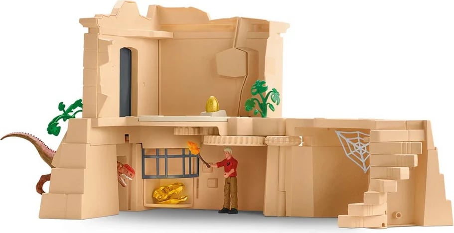 Set lodrash Schleich Dinosaur Expedition Playset, 42657, me figurë Monolofosaurus dhe tempull, për fëmijë