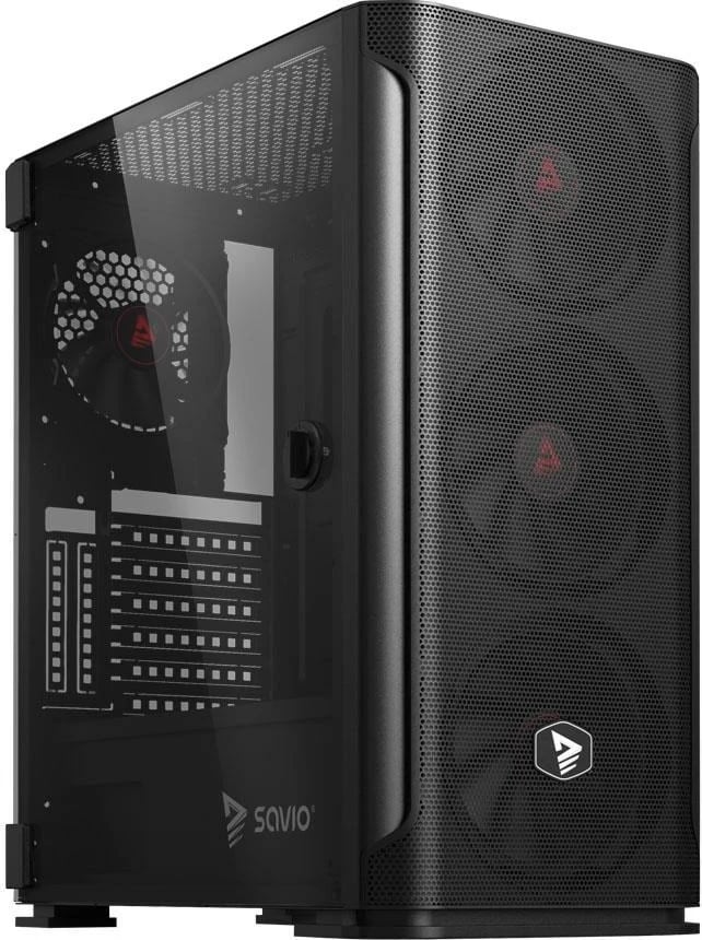 Kasë kompjuteri SAVIO Shadow X2, Mesh/Glass, E zezë