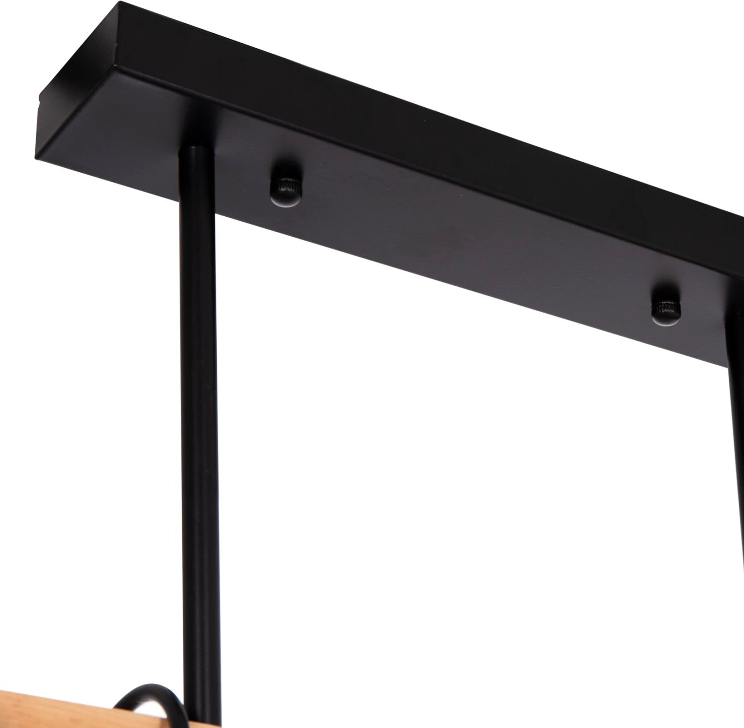 Llambë tavani me 3 drita, metal dhe dru, VOLKS FH4658, 49.5x5x134.5cm