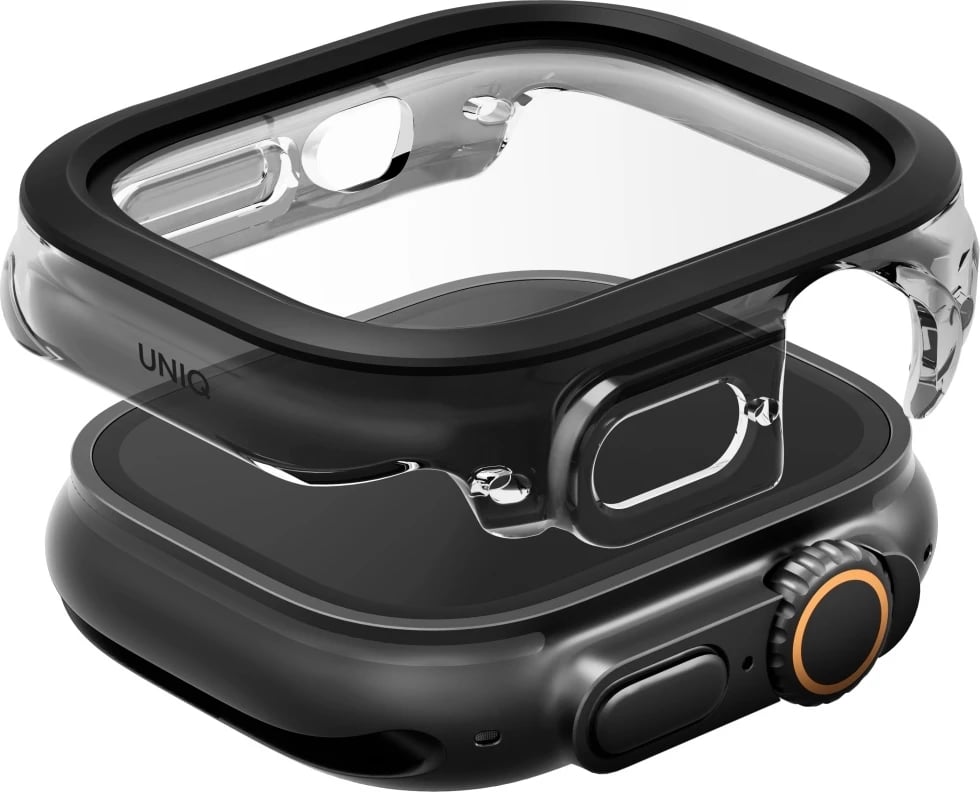 Mbështjellës UNIQ Voute për Apple Watch Ultra 49mm, xham i temperuar, zi