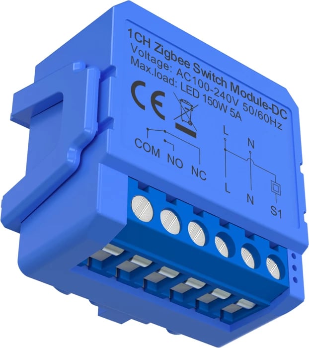 modul Switch ZigBee 1-kanal, Avatto ZWSM16-DC-1, kontakt i thatë DC, deri LED 150 W 5 A, AC 100-240 V, Tuya Smart Life