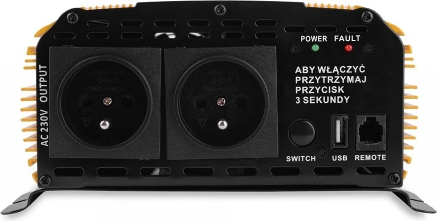 Konvertues Volt Polska SINUS PLUS 3000, 12/230V, me telekomandë, Verdhë