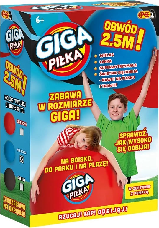 Top gjigant Epee Giga Black Ball, plastikë, 2.5m, i zi, set me pompë