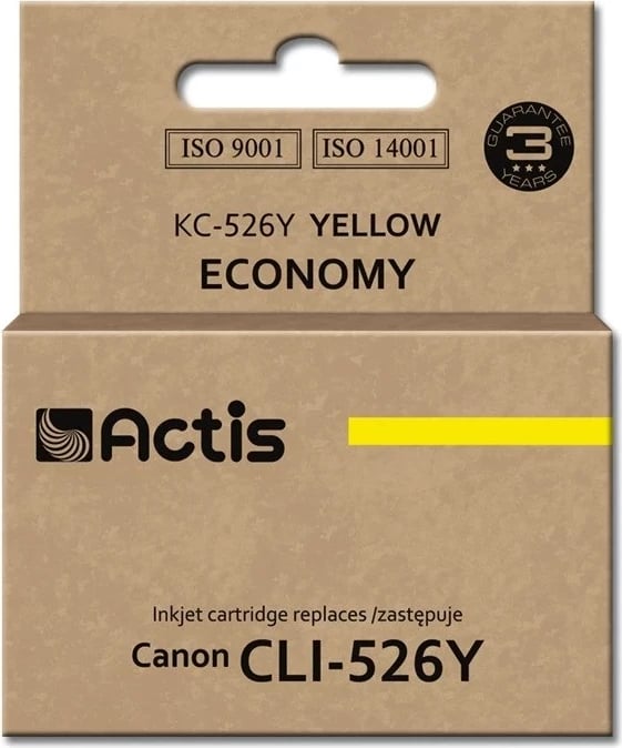 Ngjyrë zëvendësuese Actis KC-526Y ink për Canon CLI-526Y, 10ml, e verdhë