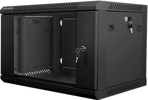 Kasë rrjeti Lanberg WF01-6406-10B, 19", 6U, 600x450mm, derë xhami, e zezë
