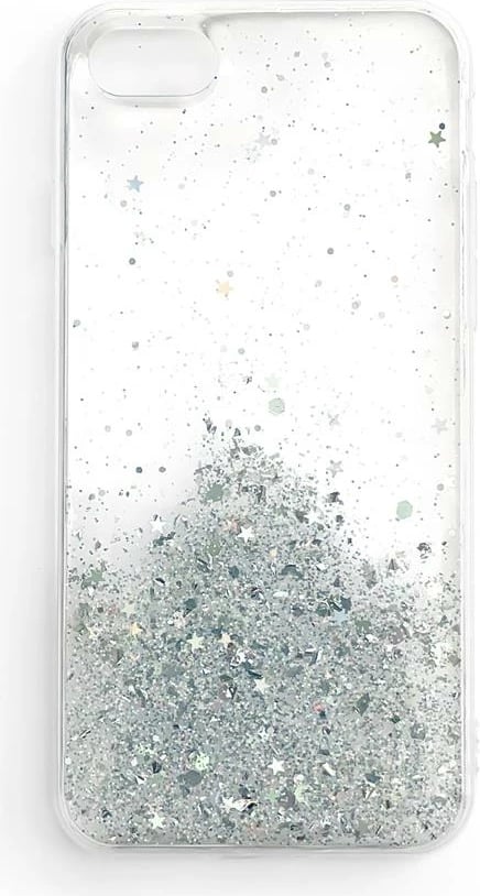 Mbështjellës Wozinsky Star Glitter për Samsung Galaxy A22 4G, transparent, argjendtë