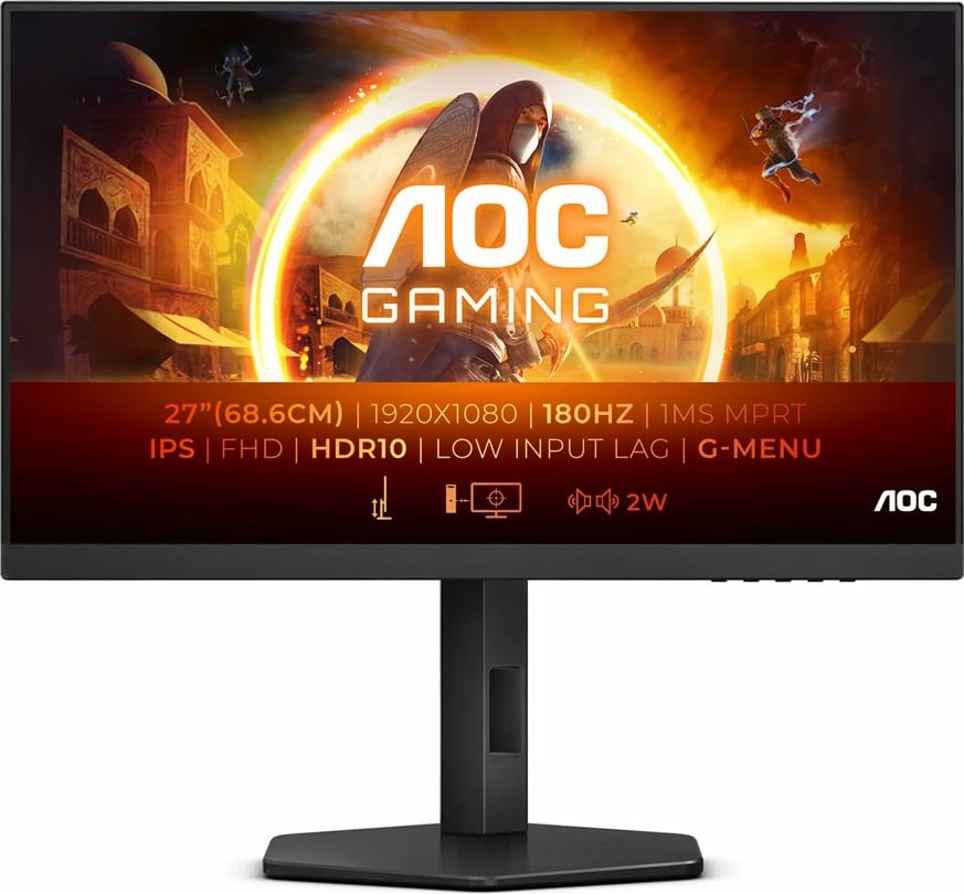 Monitor gaming AOC 27G4X, 27", IPS, FHD, 180Hz, 1ms, HDR10, i zi