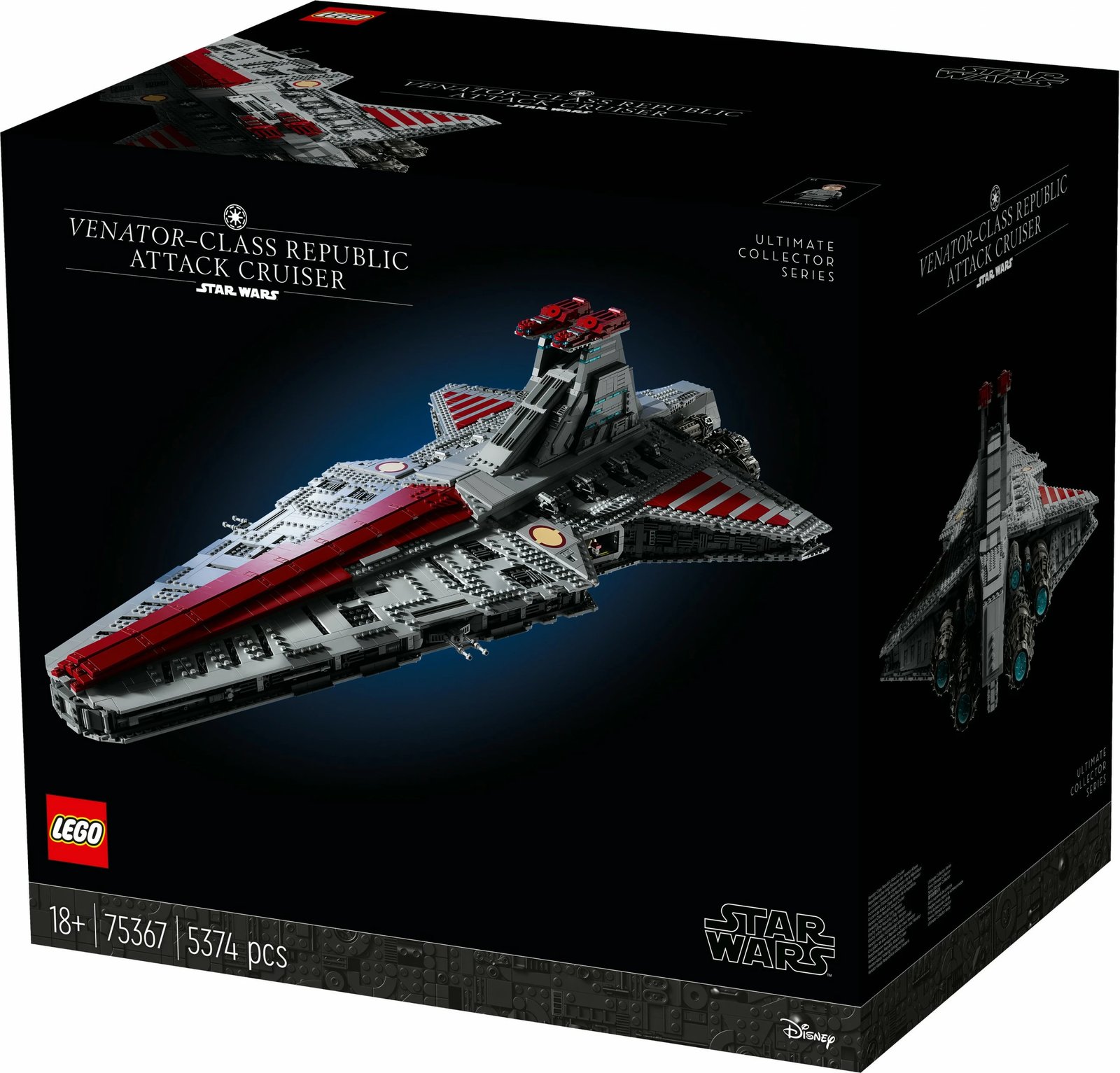 Set ndërtimi LEGO Star Wars Venator-Class Republic Attack Cruiser, 5374 pjesë, plastikë, shumëngjyrësh