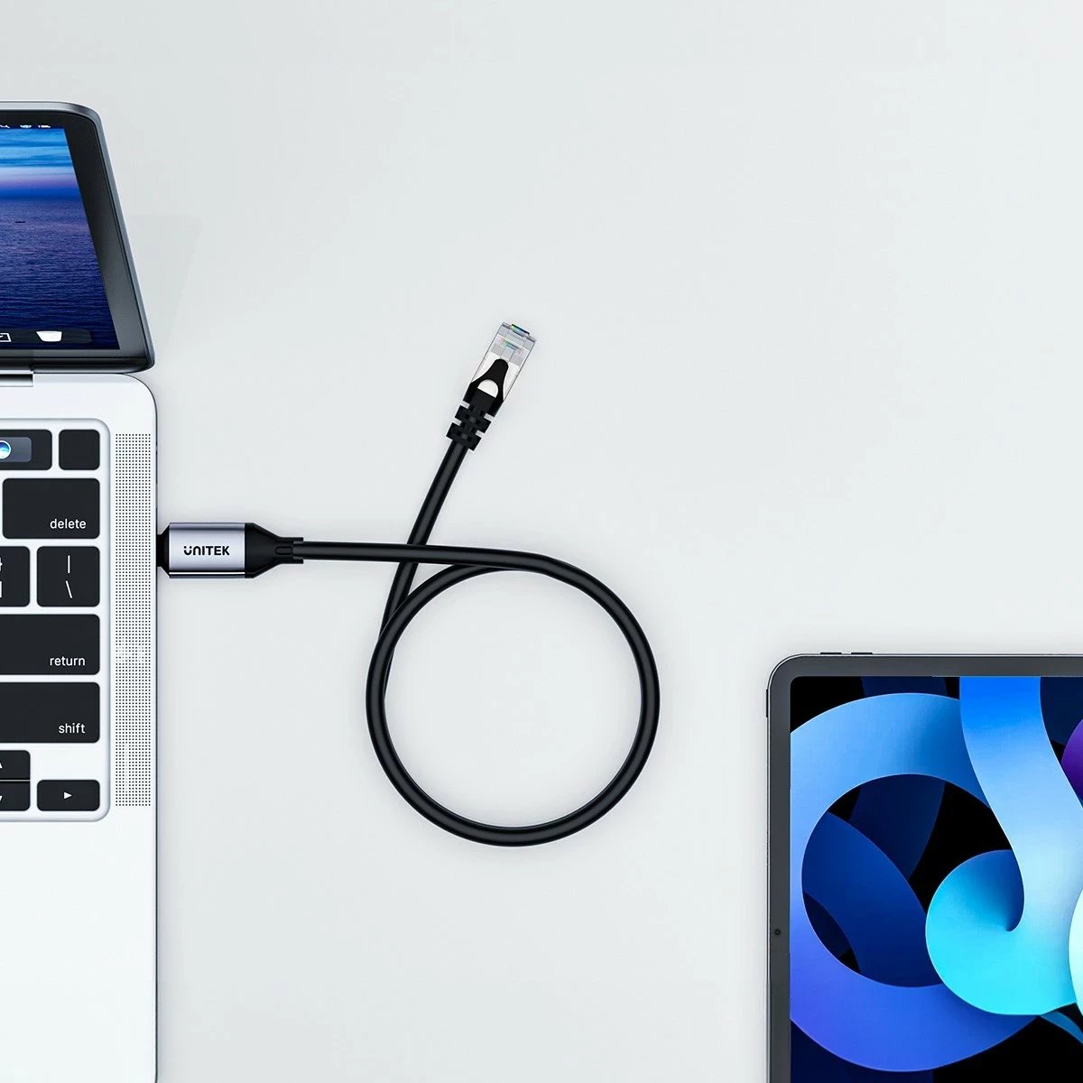 Kabëll Ethernet Unitek RJ-45 LAN, patchcord cat.8, 1.5m, zi-gri