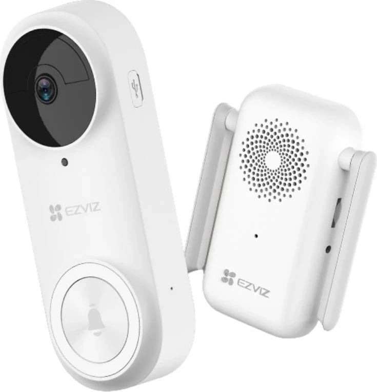 Interfon video ezviz DB2 Pro, wireless, 5MP, i bardhë