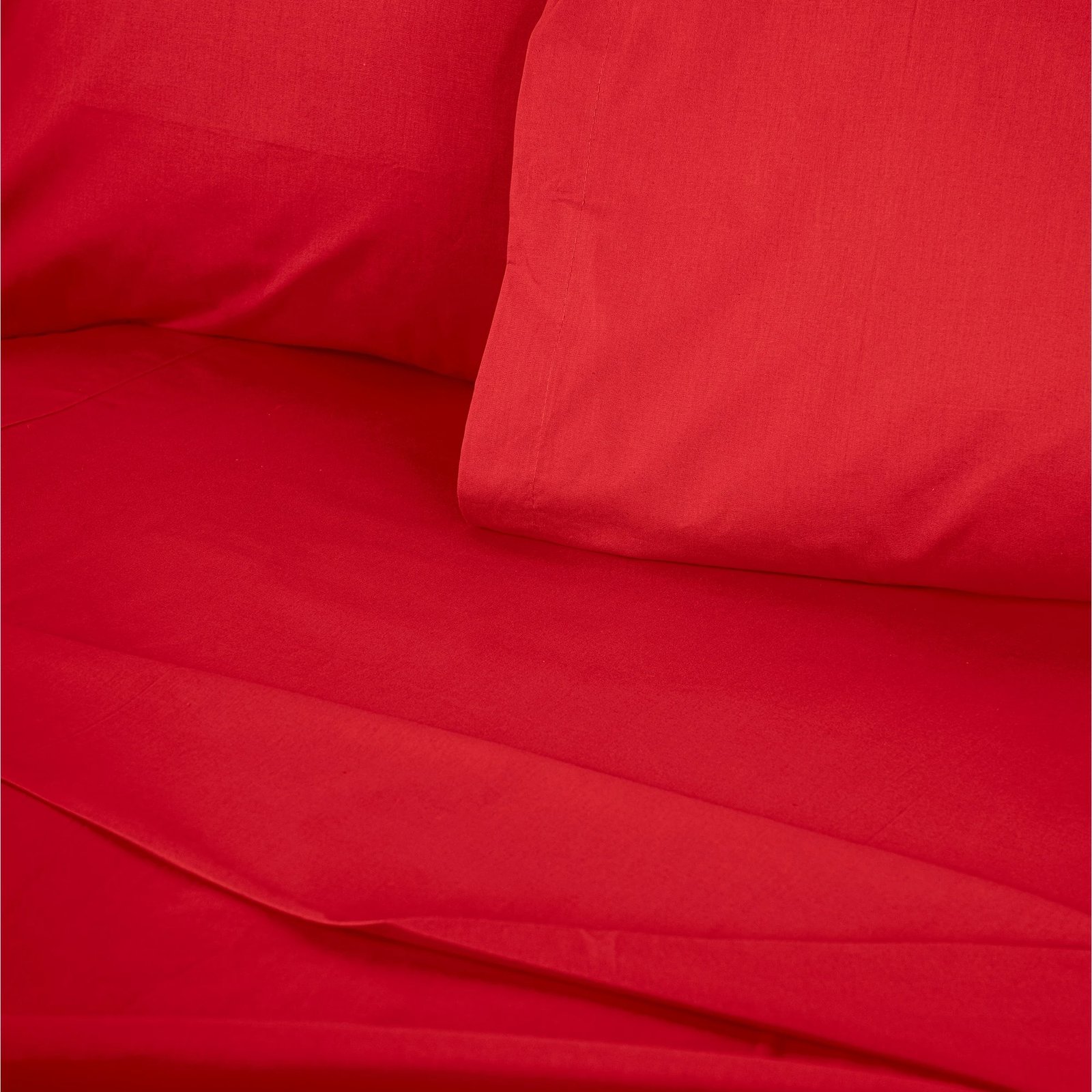 Çarçaf i sheshtë një-personësh Ranforce, ngjyrë e kuqe, L'essentiel, 180x240cm