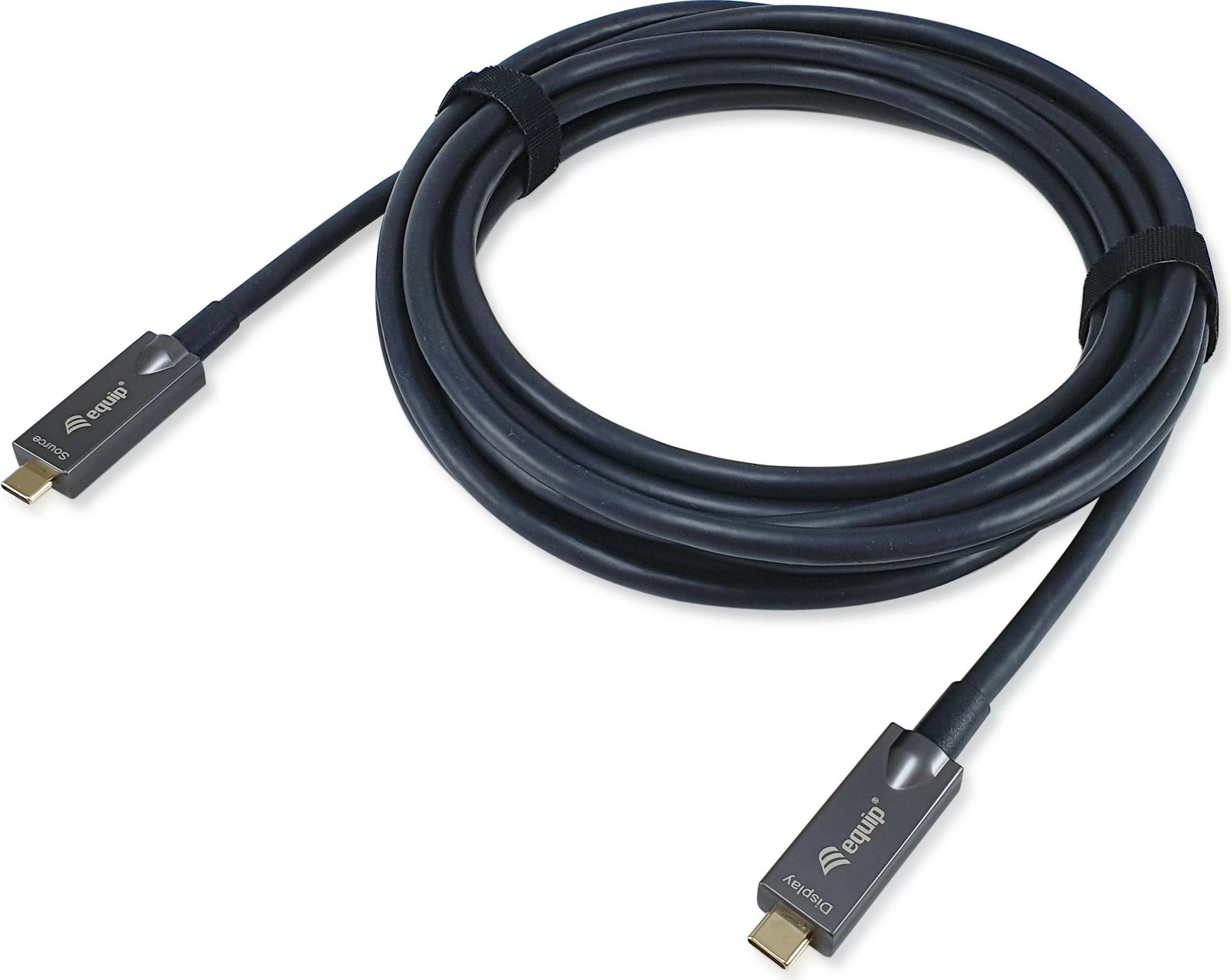 Kabllo USB C në C optik aktiv Equip 119462, 10m, 4K/60Hz, Video+Data+PD, e zezë