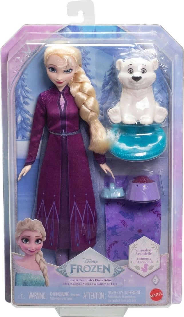 Kukull Elsa Disney Frozen me ari polar, Mattel JFG16, me aksesorë