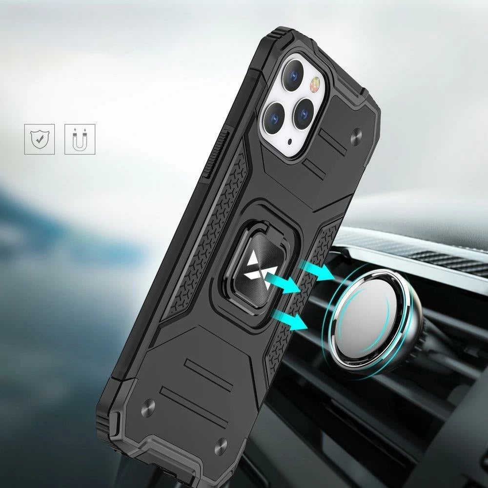 Mbështjellës Wozinsky Ring Armor për iPhone 13 Pro, me mbajtëse gishti dhe qëndrim, kaltër