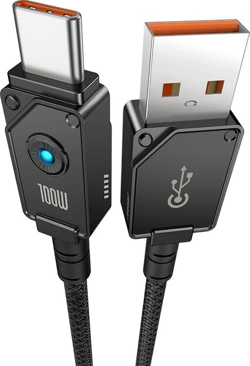 Kabllo USB Baseus Unbreakable 1 m, USB A në USB C, E zezë