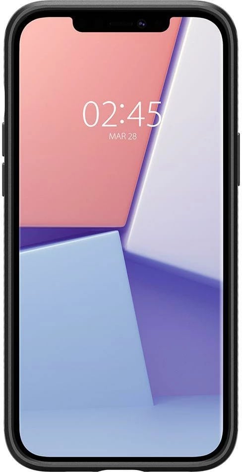 Mbështjellës Spigen Liquid Air për iPhone 12 / iPhone 12 Pro, Mat Zi